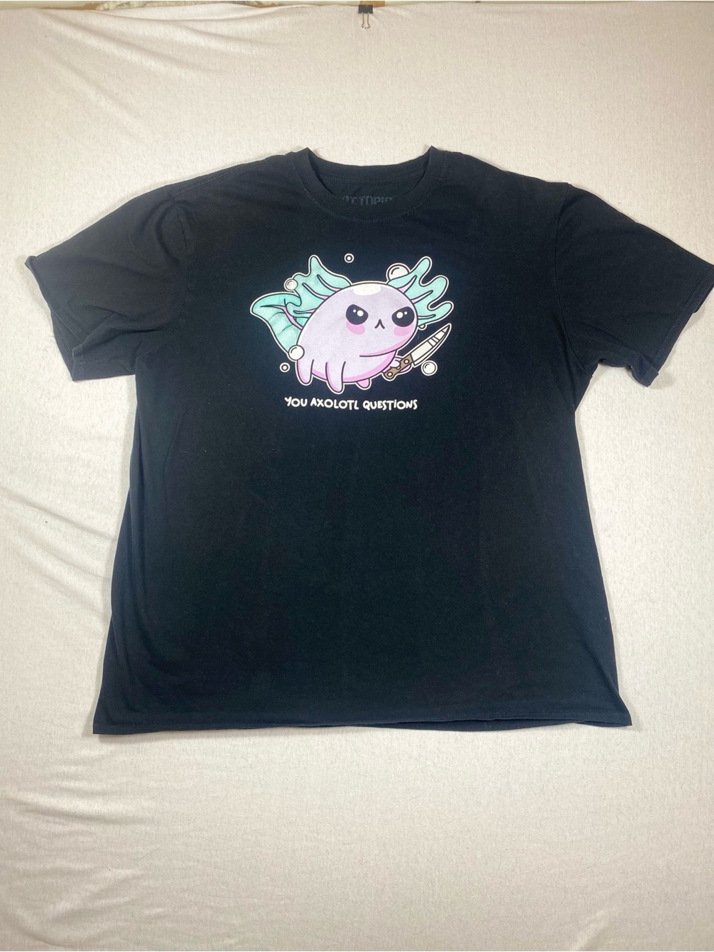 Hot Topic Axolotl With Knife Funny Graphic Tee Men’s XL